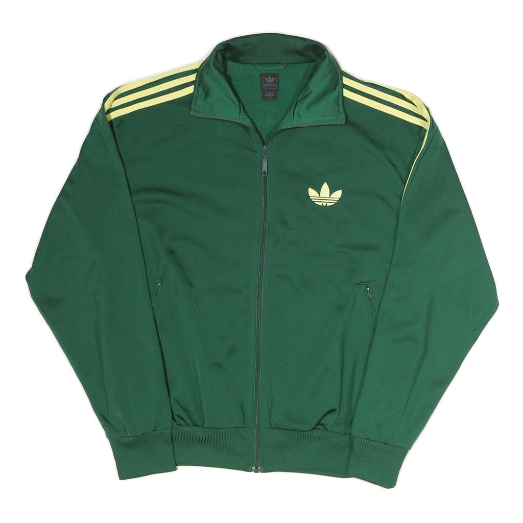 ADIDAS Mens Green & Yellow Track Jacket M Polyester Blend Zip Sportswear