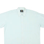 Mens White & Light Blue Cotton Blend Short Sleeve Shirt XL Casual Summer Wear