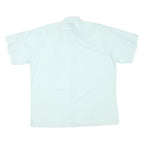 Mens White & Light Blue Cotton Blend Short Sleeve Shirt XL Casual Summer Wear