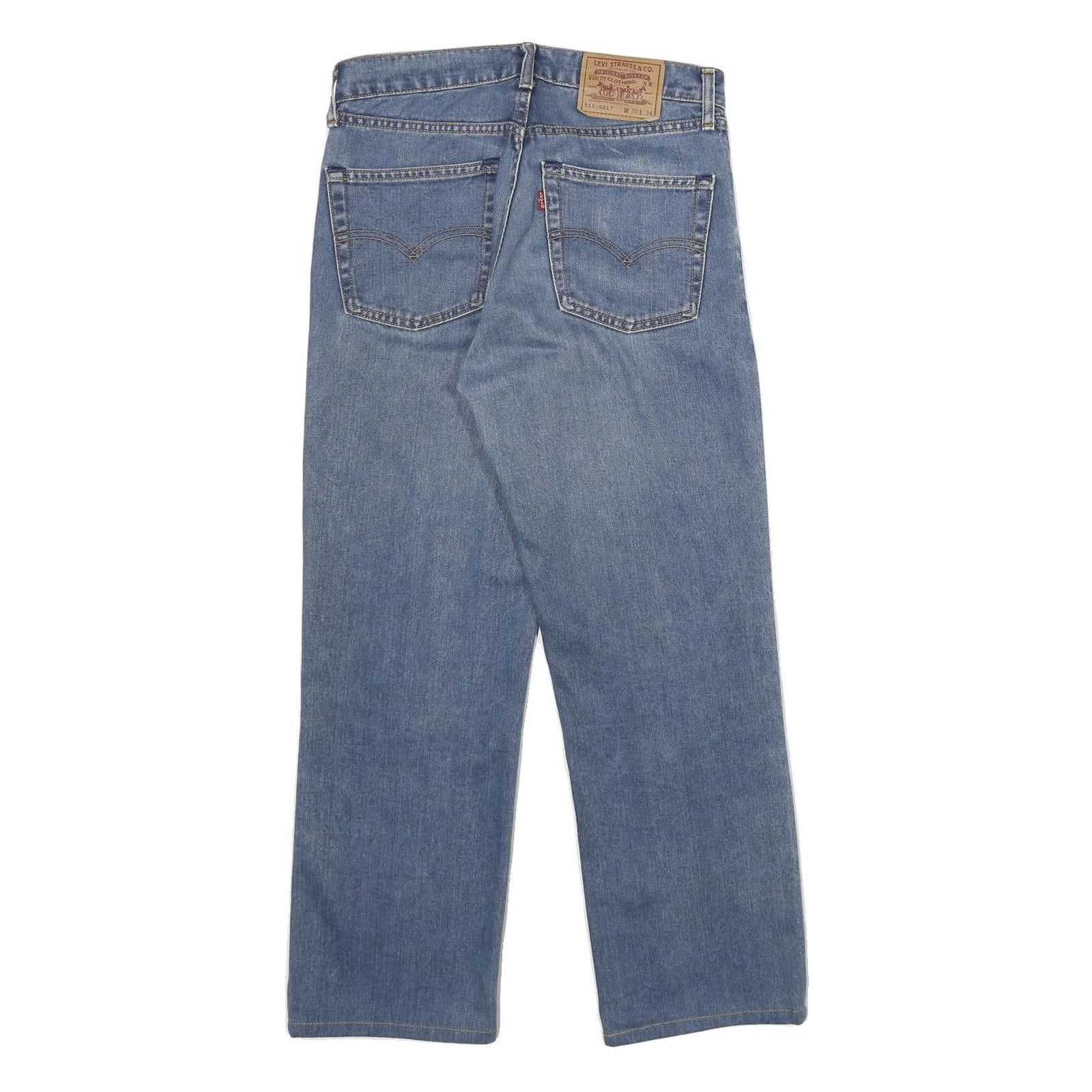 LEVI'S 511-0217 Mens Jeans Blue Slim Straight Denim Medium W30 L27 Classic Fit