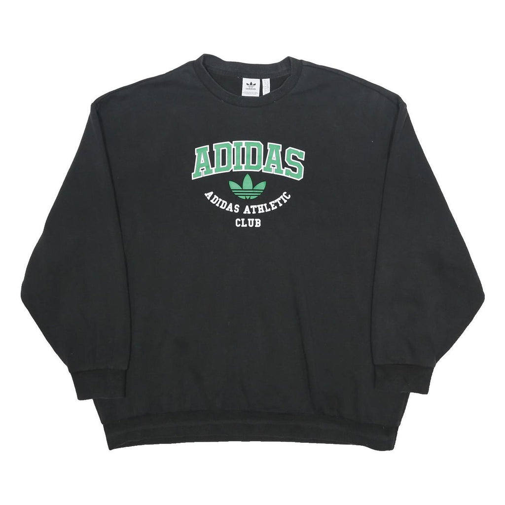 ADIDAS Womens Black Adidas Athletic Club Crew Neck XL Sweatshirt Cotton Blend