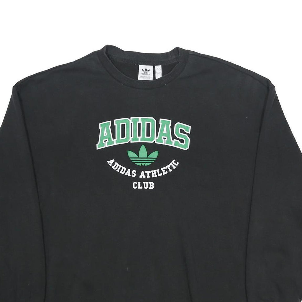 ADIDAS Womens Black Adidas Athletic Club Crew Neck XL Sweatshirt Cotton Blend