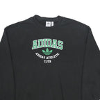 ADIDAS Womens Black Adidas Athletic Club Crew Neck XL Sweatshirt Cotton Blend