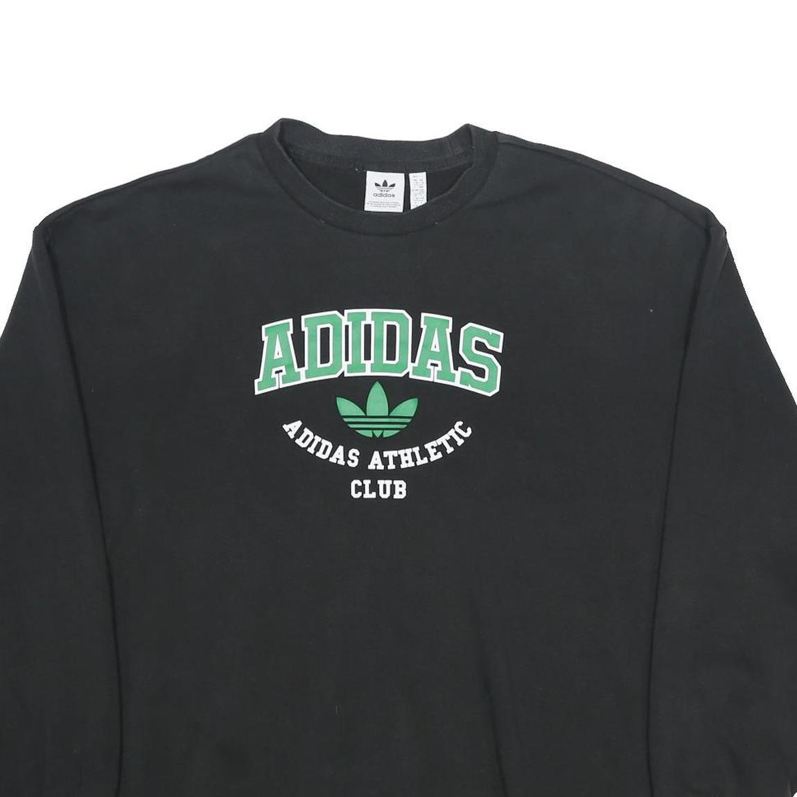 ADIDAS Womens Black Adidas Athletic Club Crew Neck XL Sweatshirt Cotton Blend