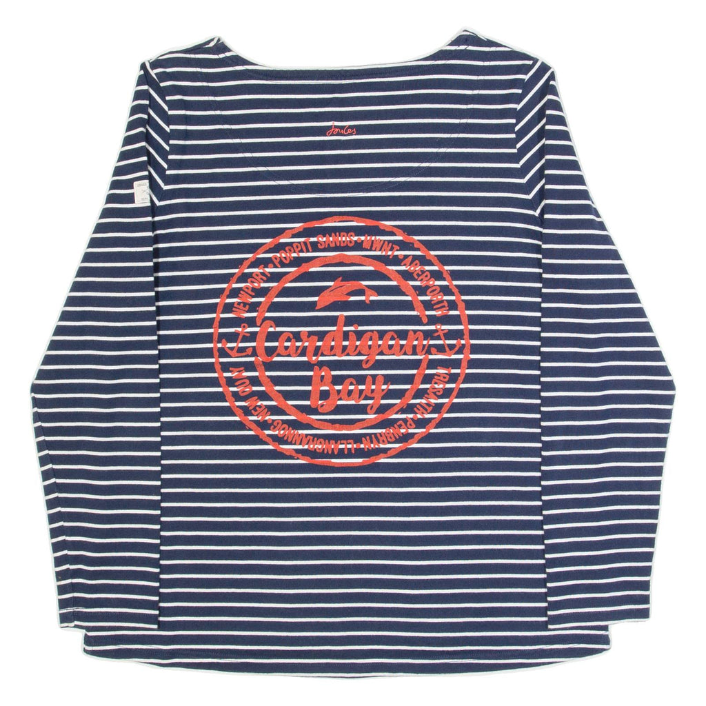 JOULES Womens Patterned Jumper Blue Striped Tight Knit UK 14