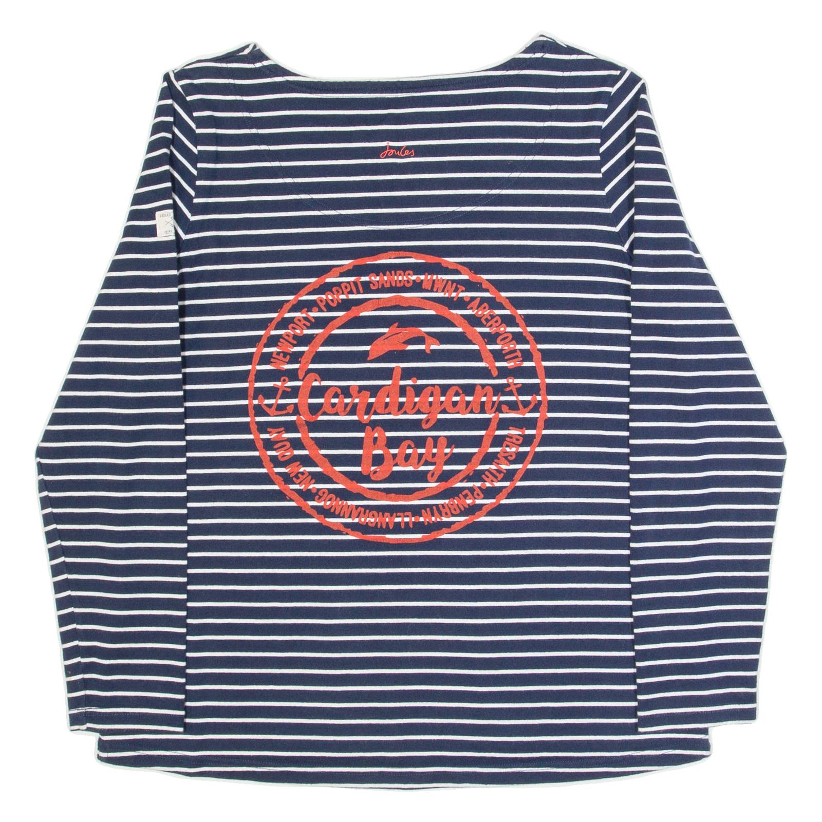 JOULES Womens Patterned Jumper Blue Striped Tight Knit UK 14