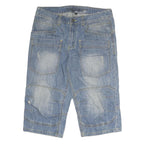 TOM TOMPSON Mens Shorts Blue Denim L W36 Casual Cargo Pockets