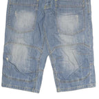 TOM TOMPSON Mens Shorts Blue Denim L W36 Casual Cargo Pockets