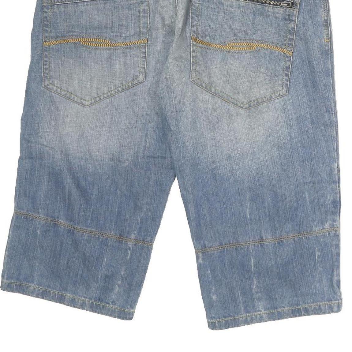 TOM TOMPSON Mens Shorts Blue Denim L W36 Casual Cargo Pockets