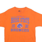 RUSSELL ATHLETIC Mens Orange Boise State Broncos Graphic T-Shirt L Short Sleeve