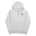 CARHARTT Womens Grey Hoodie S Cotton Blend Pullover Logo Print Drawstring
