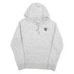 CARHARTT Womens Grey Hoodie S Cotton Blend Pullover Logo Print Drawstring