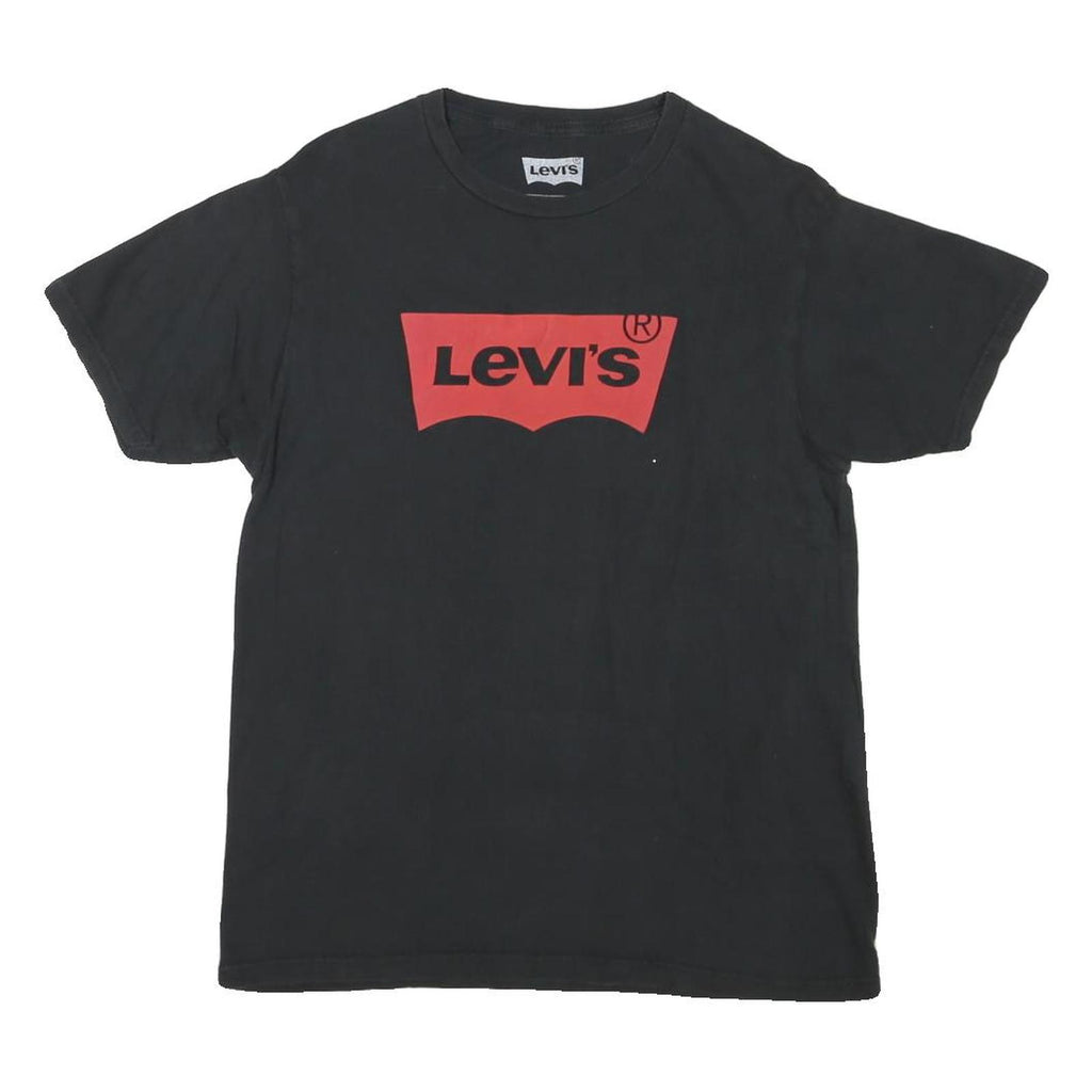 LEVI'S Mens Black & Red Graphic T-Shirt M Short Sleeve Crew Neck Casual