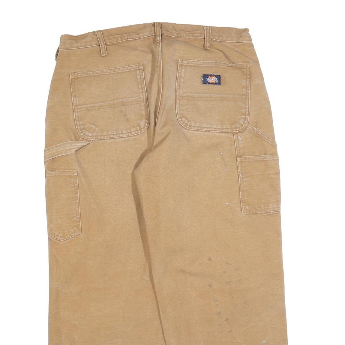 DICKIES Mens Jeans Beige Relaxed Straight Denim W32 L26 Workwear Utility