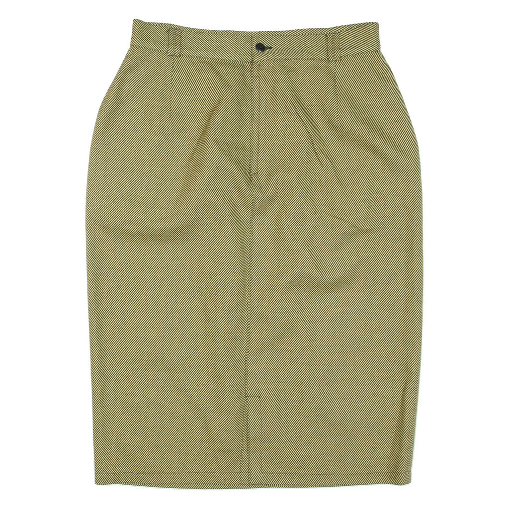 Womens Pencil Skirt Green Knee Length Striped M