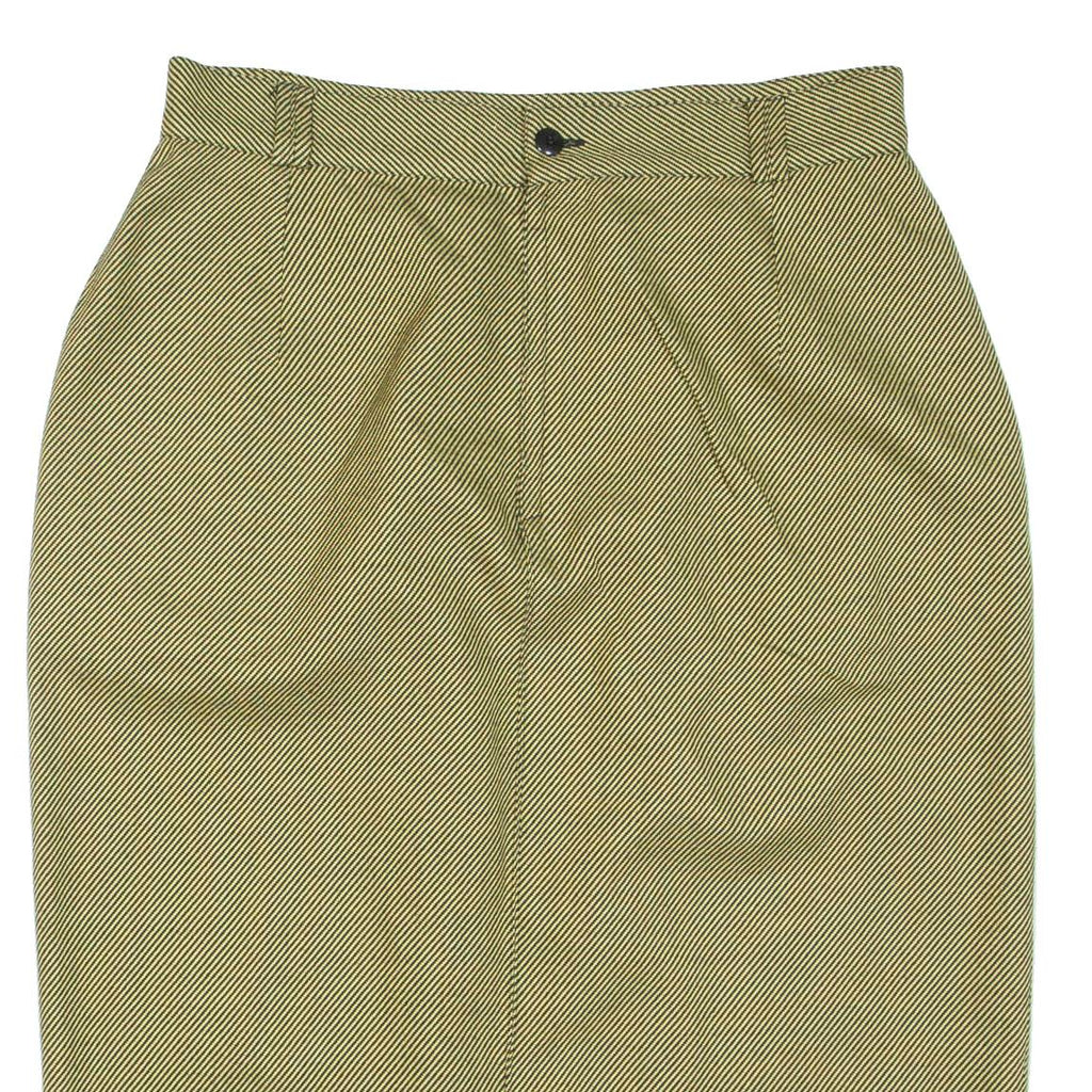 Womens Pencil Skirt Green Knee Length Striped M