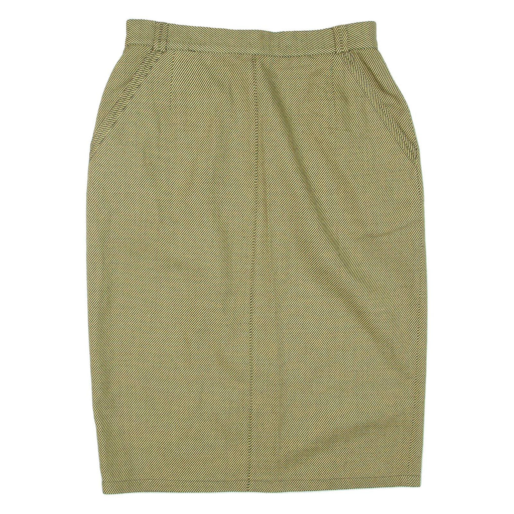 Womens Pencil Skirt Green Knee Length Striped M