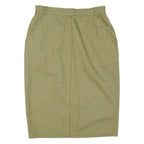 Womens Pencil Skirt Green Knee Length Striped M