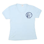 FUNTEES Womens Blue Graphic T-Shirt L Short Sleeve V-Neck Kauai Hawaii Design