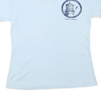 FUNTEES Womens Blue Graphic T-Shirt L Short Sleeve V-Neck Kauai Hawaii Design