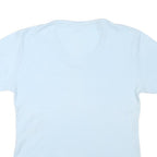 FUNTEES Womens Blue Graphic T-Shirt L Short Sleeve V-Neck Kauai Hawaii Design