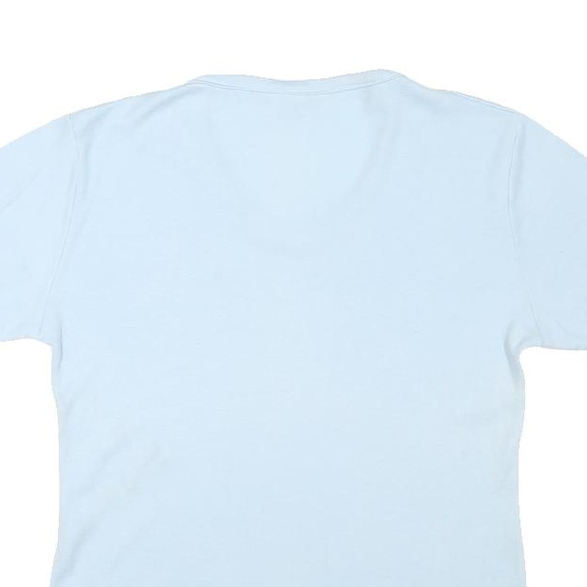 FUNTEES Womens Blue Graphic T-Shirt L Short Sleeve V-Neck Kauai Hawaii Design