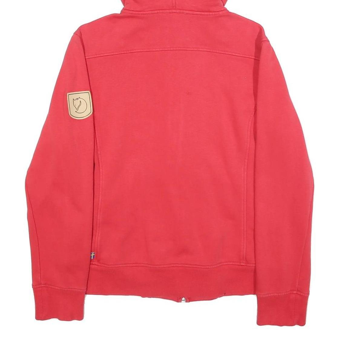 FJALLRAVEN Womens Red Hoodie Full Zip M Cotton Blend Casual Sweatshirt