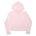 ADIDAS Girls Pink & White Pullover Hoodie L Cotton Blend Lightweight Sweatshirt