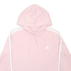 ADIDAS Girls Pink & White Pullover Hoodie L Cotton Blend Lightweight Sweatshirt