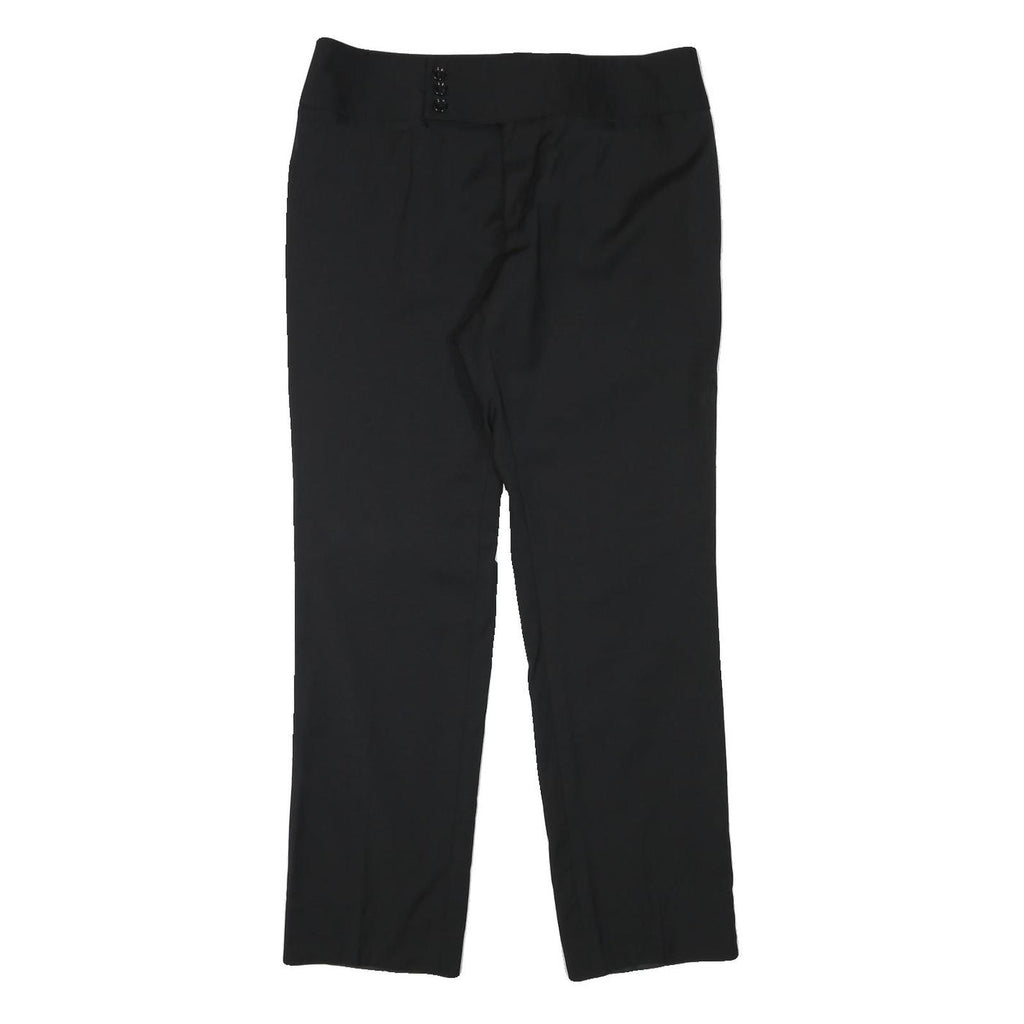 DOLCE & GABBANA Womens Black Wool Blend Regular Fit Straight Leg Trousers W34