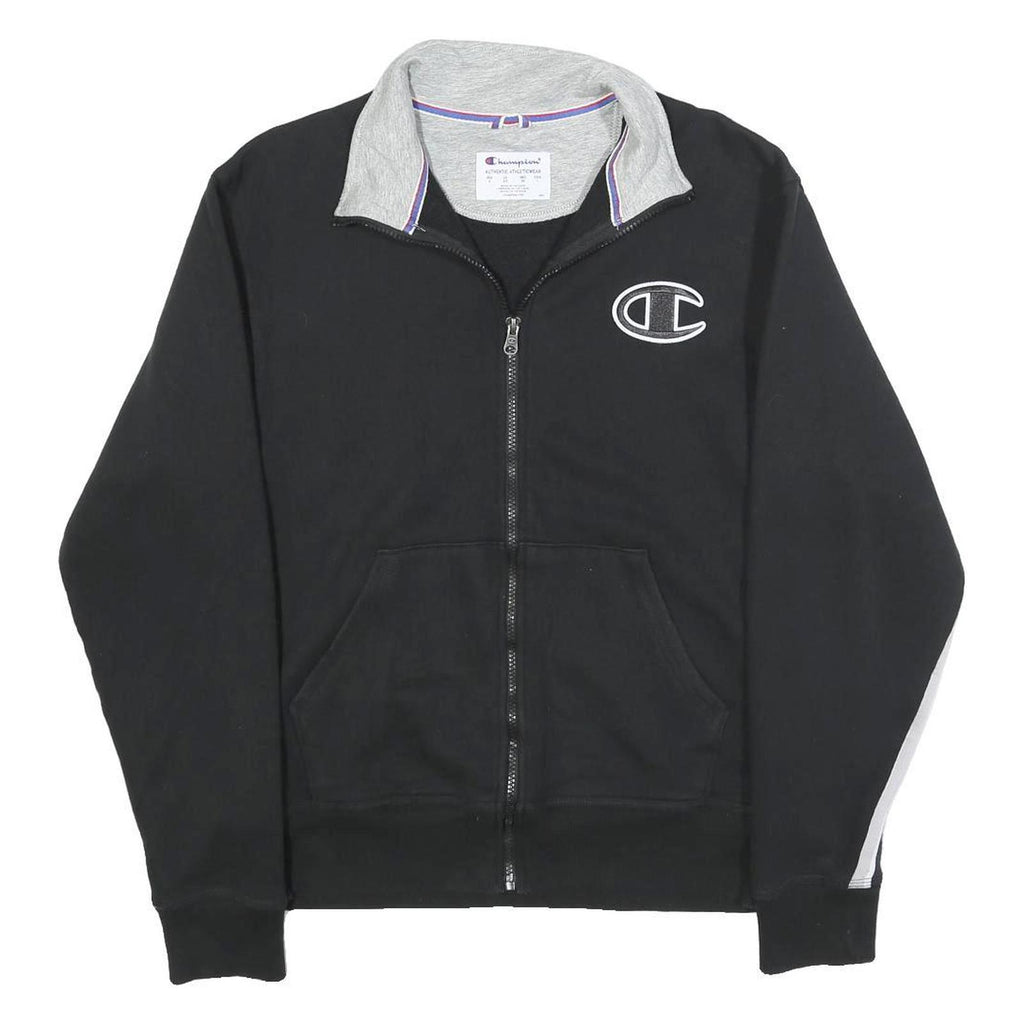 CHAMPION Mens Black & Grey Zip Jacket S Cotton Blend Sport Casual Lightweight