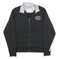CHAMPION Mens Black & Grey Zip Jacket S Cotton Blend Sport Casual Lightweight