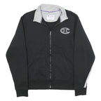 CHAMPION Mens Black & Grey Zip Jacket S Cotton Blend Sport Casual Lightweight