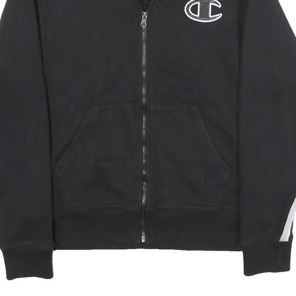 CHAMPION Mens Black & Grey Zip Jacket S Cotton Blend Sport Casual Lightweight