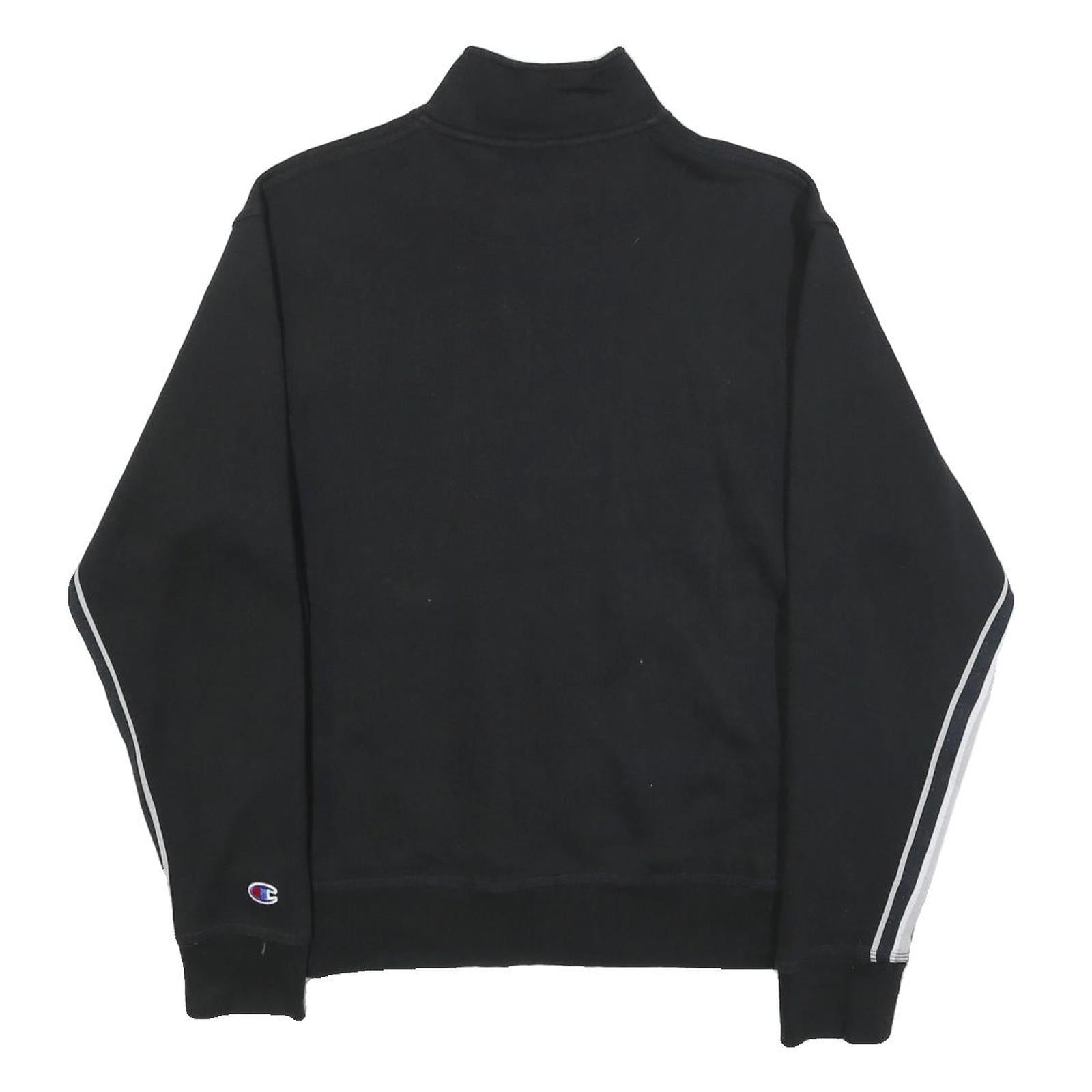 CHAMPION Mens Black & Grey Zip Jacket S Cotton Blend Sport Casual Lightweight