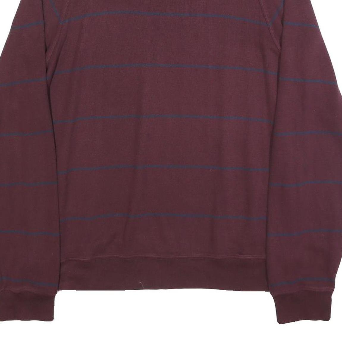 TOMMY HILFIGER Mens Maroon & Navy Patterned Jumper Crew Neck Basic Knit L