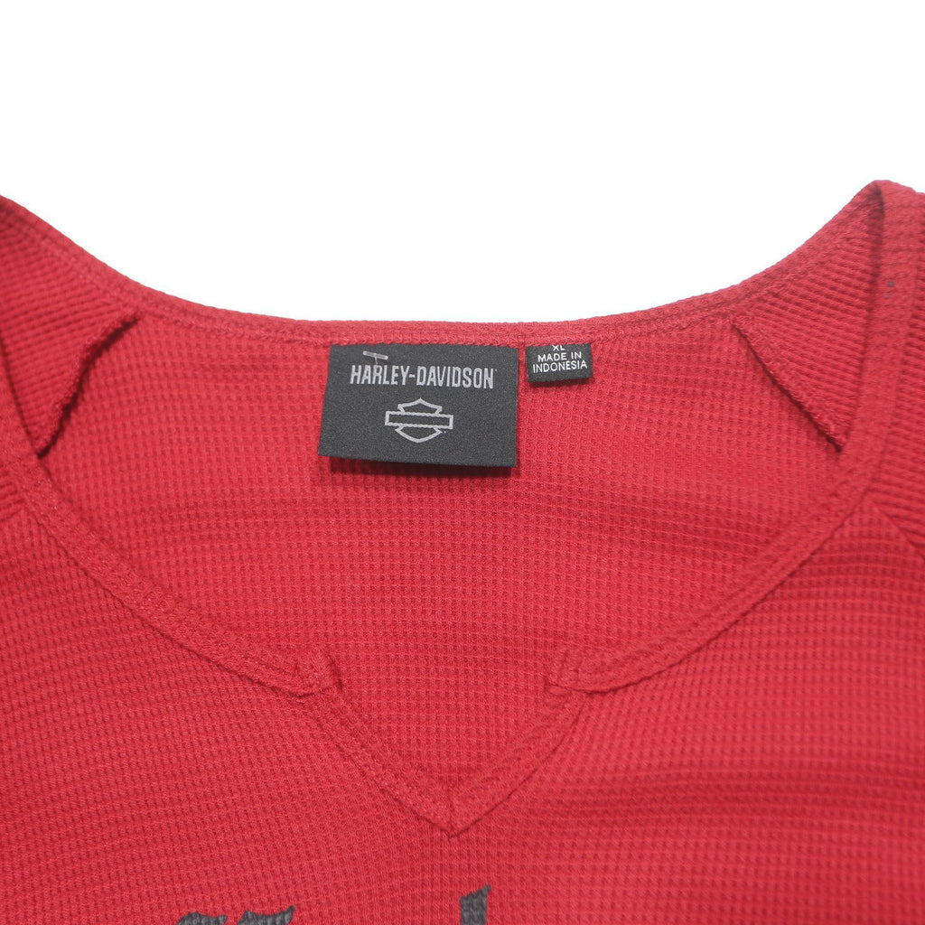 HARLEY DAVIDSON Womens Red Crew Neck XL Sweatshirt Polyester Blend Logo