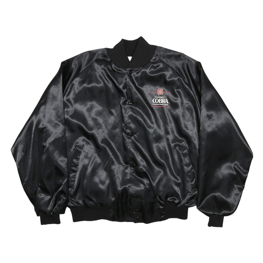 OFFICIAL PRODUCT Mens Black King Cobra Nylon Button Jacket L Satin Logo