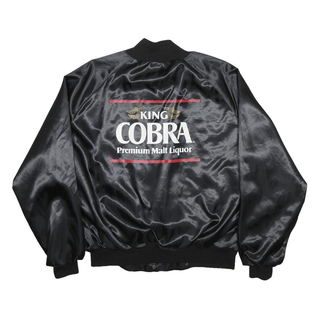 OFFICIAL PRODUCT Mens Black King Cobra Nylon Button Jacket L Satin Logo