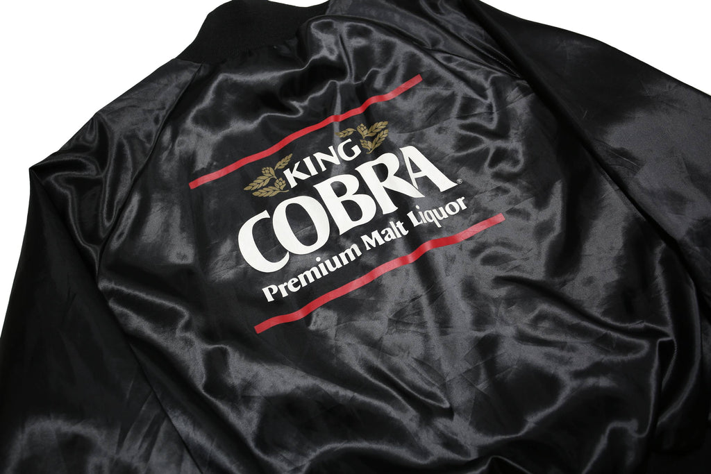 OFFICIAL PRODUCT Mens Black King Cobra Nylon Button Jacket L Satin Logo
