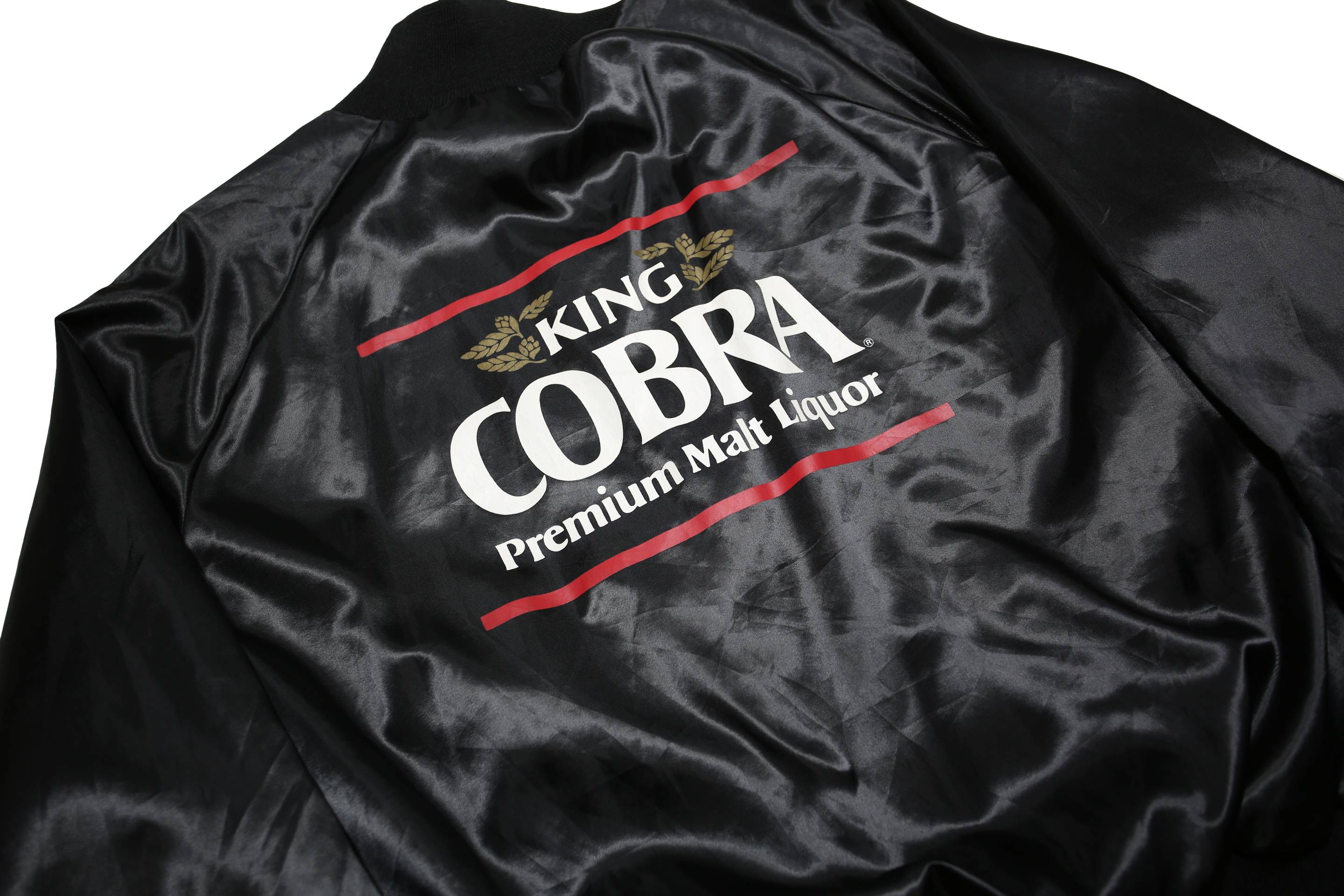 OFFICIAL PRODUCT Mens Black King Cobra Nylon Button Jacket L Satin Logo