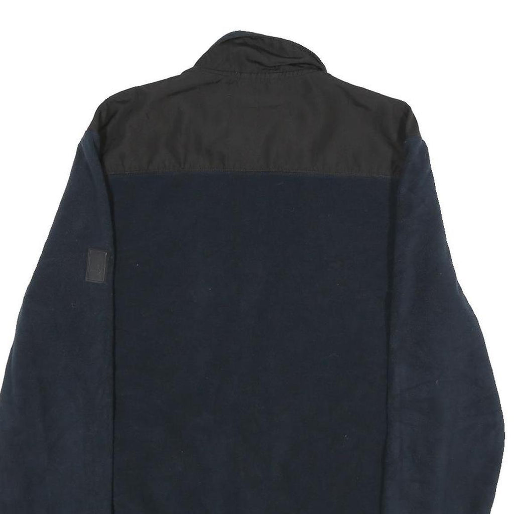 CALVIN KLEIN Womens Black & Navy Zip Up Fleece Jacket M Polyester Casual