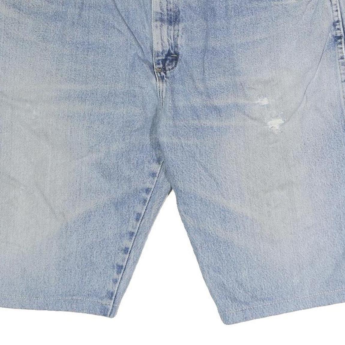 WRANGLER Mens Denim Shorts Light Blue Casual Regular Fit L W36 Cotton