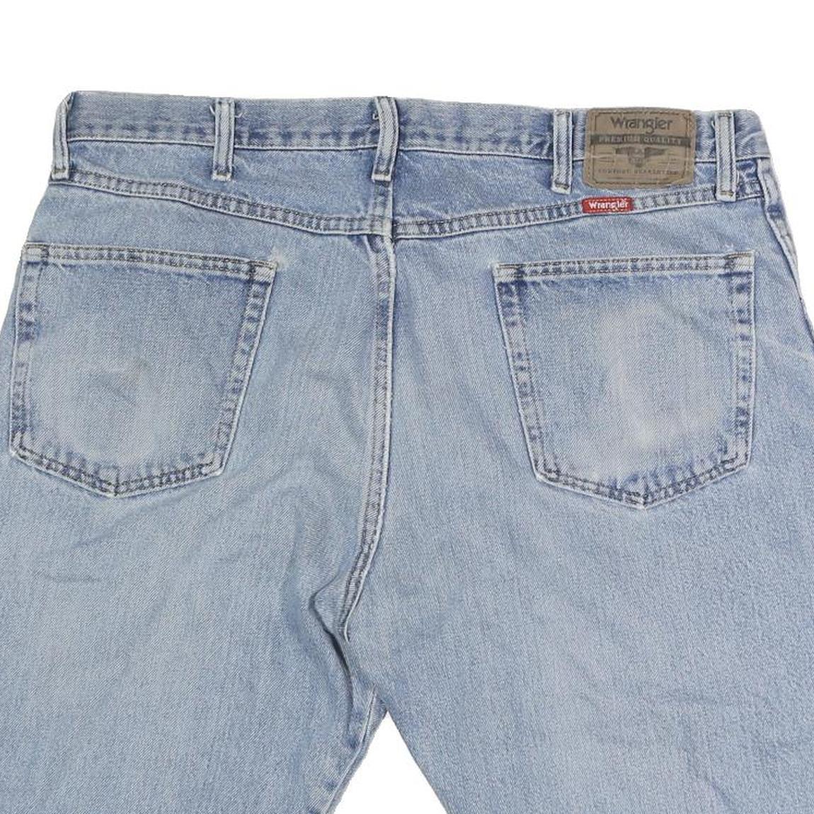 WRANGLER Mens Denim Shorts Light Blue Casual Regular Fit L W36 Cotton