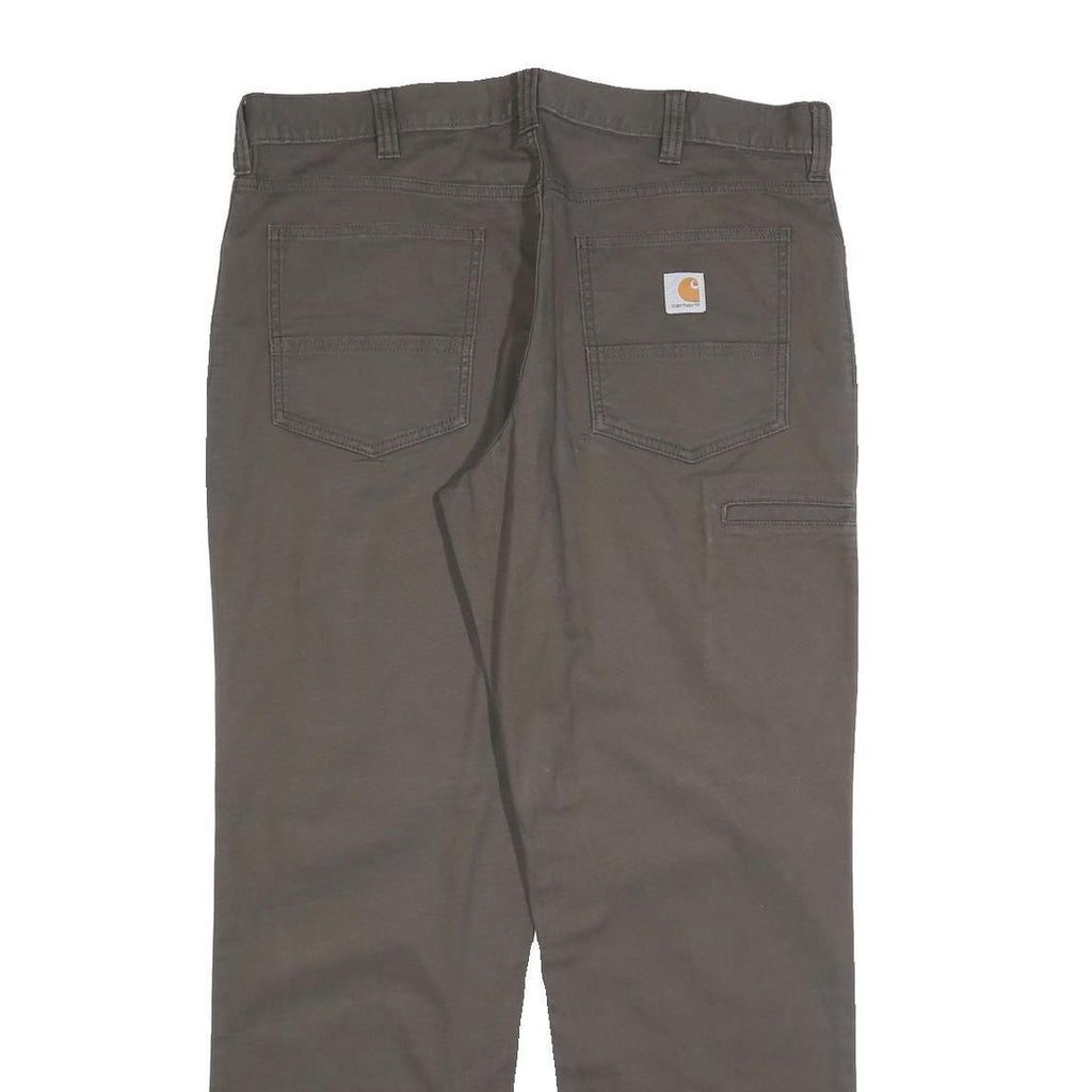 CARHARTT Mens Cotton Brown Relaxed Straight Trousers W36 L32 Workwear Casual