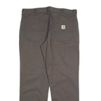 CARHARTT Mens Cotton Brown Relaxed Straight Trousers W36 L32 Workwear Casual
