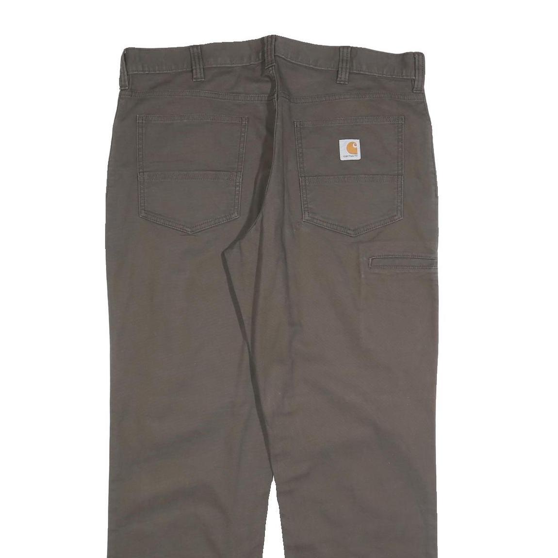 CARHARTT Mens Cotton Brown Relaxed Straight Trousers W36 L32 Workwear Casual