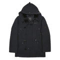 ALPHA INDUSTRIES Mens Black Jacket XS PVC Plain Zip Hooded Classic Fit Cold