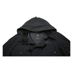 ALPHA INDUSTRIES Mens Black Jacket XS PVC Plain Zip Hooded Classic Fit Cold