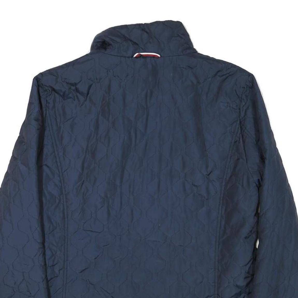 TOMMY HILFIGER Womens Blue Red Jacket M Polyester Quilted Zip Up Outerwear